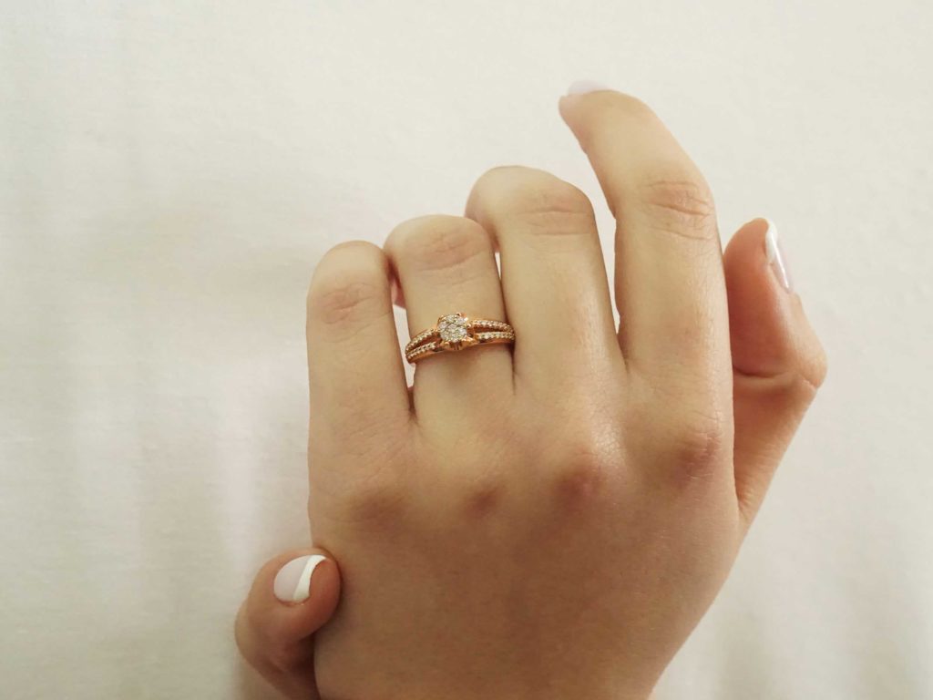 Γυναικείο Δαχτυλίδι Με Διαμάντια Brilliant Σε Ροζ Χρυσό 18 Καράτια
