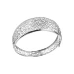 Λευκόχρυση Χειροπέδα Με Διάτρητο 14Κ