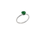 Λευκόχρυσο Δαχτυλίδι Μονόπετρο Καρδιά 9 Καράτια Με Πράσινη Ζιργκόν Πέτρα