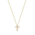 Σταυρός Με Διαμάντια Μπριγιάν Και Αλυσίδα Σε Χρυσό 18Κ
