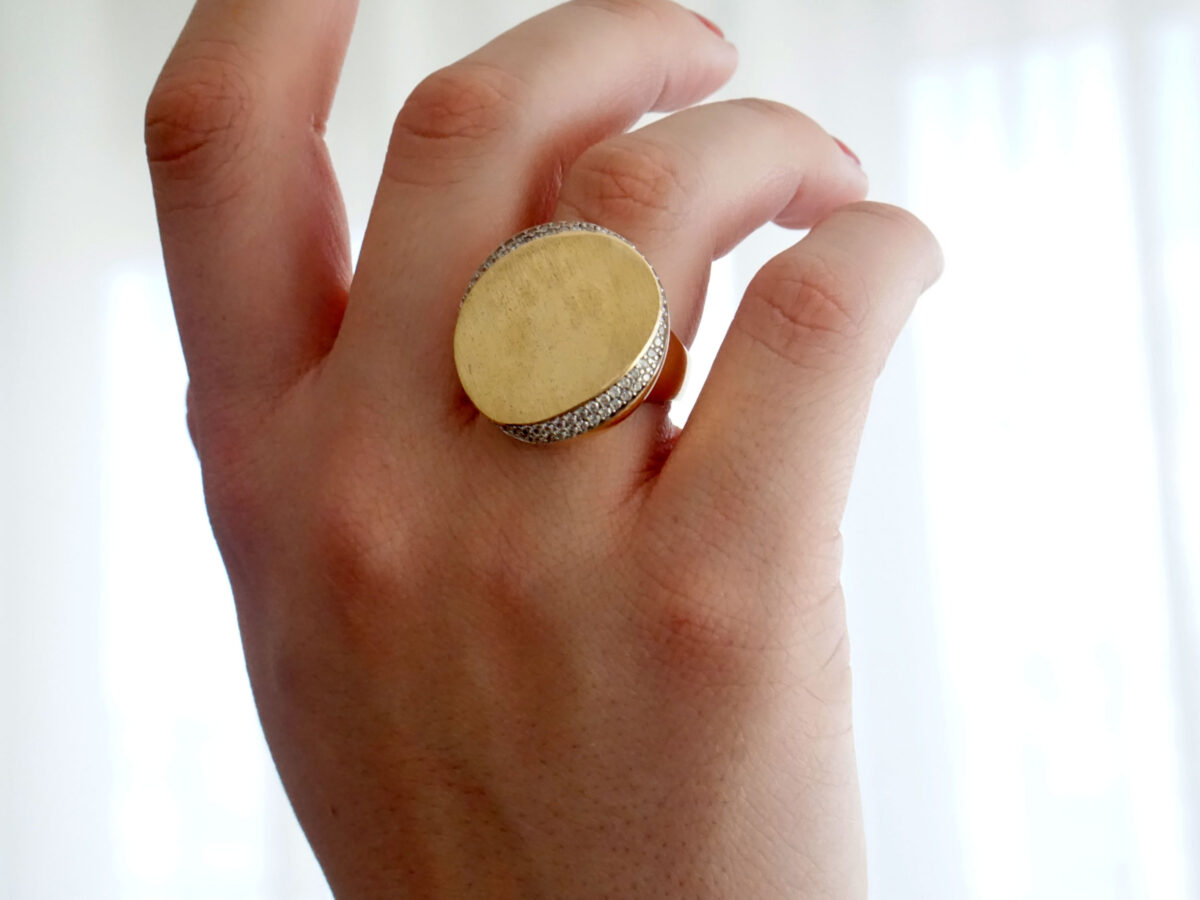 Δαχτυλίδι Με Λευκές Πέτρες Ζιργκόν Σε Χρυσό 14Κ Γυναικείο