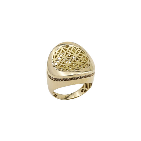 Δαχτυλίδι Με Πέτρες Citrine Σε Χρυσό 14Κ GR402