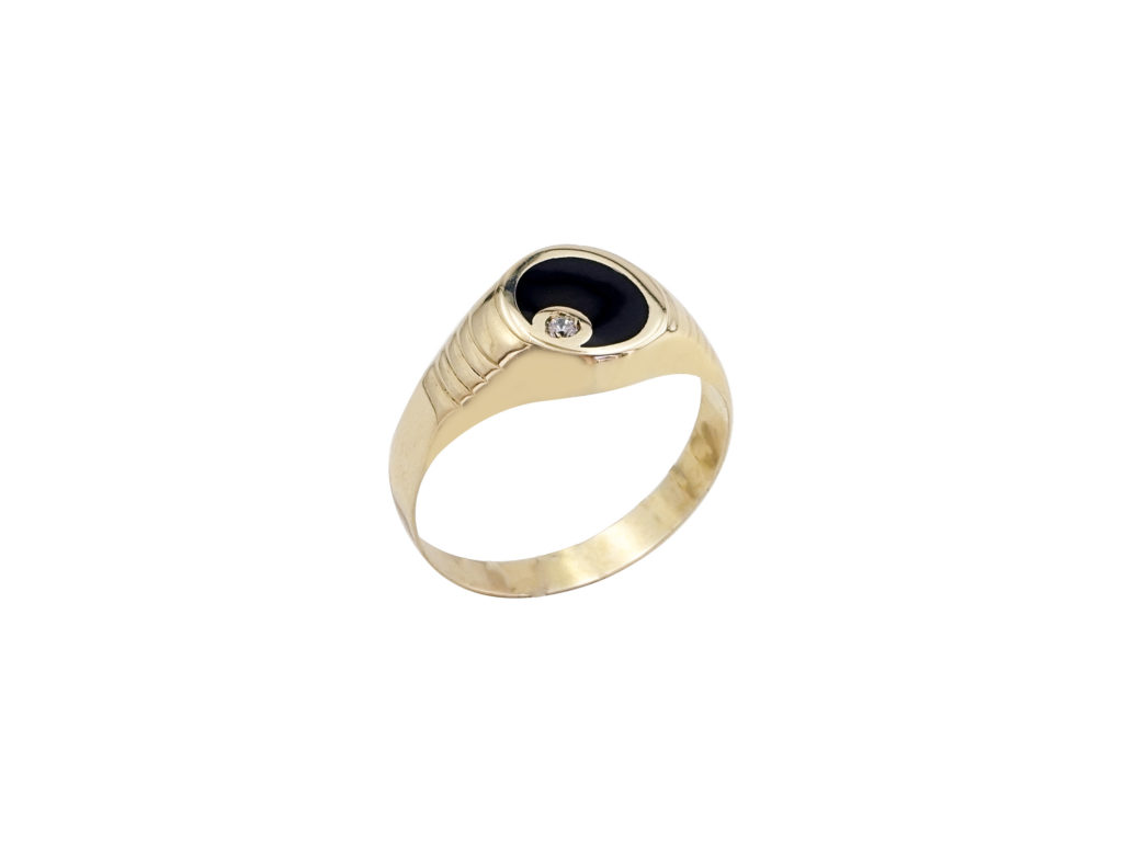 Δαχτυλίδι Με Σμάλτο Ανδρικό Κόσμημα Σε Χρυσό 14Κ GR397