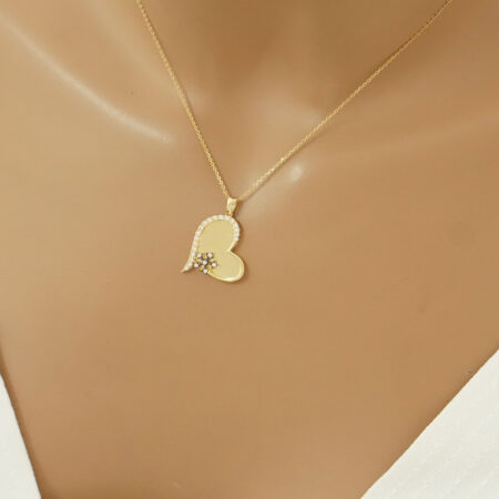 Μενταγιόν Καρδιά Με Αλυσίδα Σε Χρυσό Γυναικείο 14Κ GM362