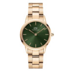 Ροζ Επιχρυσωμένο Ρολόι Daniel Wellington Iconic Link Emerald RG 32mm DW00100420