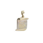 Δίχρωμο Μενταγιόν Ζώδιο Σκορπιός Σε Σχήμα Πάπυρου Χρυσό 9Κ