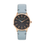 Ted Baker Poppiey Ρολόι Γυναικείο Με Λουράκι Δερμάτινο Γαλάζιο Και Μαύρο Καντράν BKPPOF901