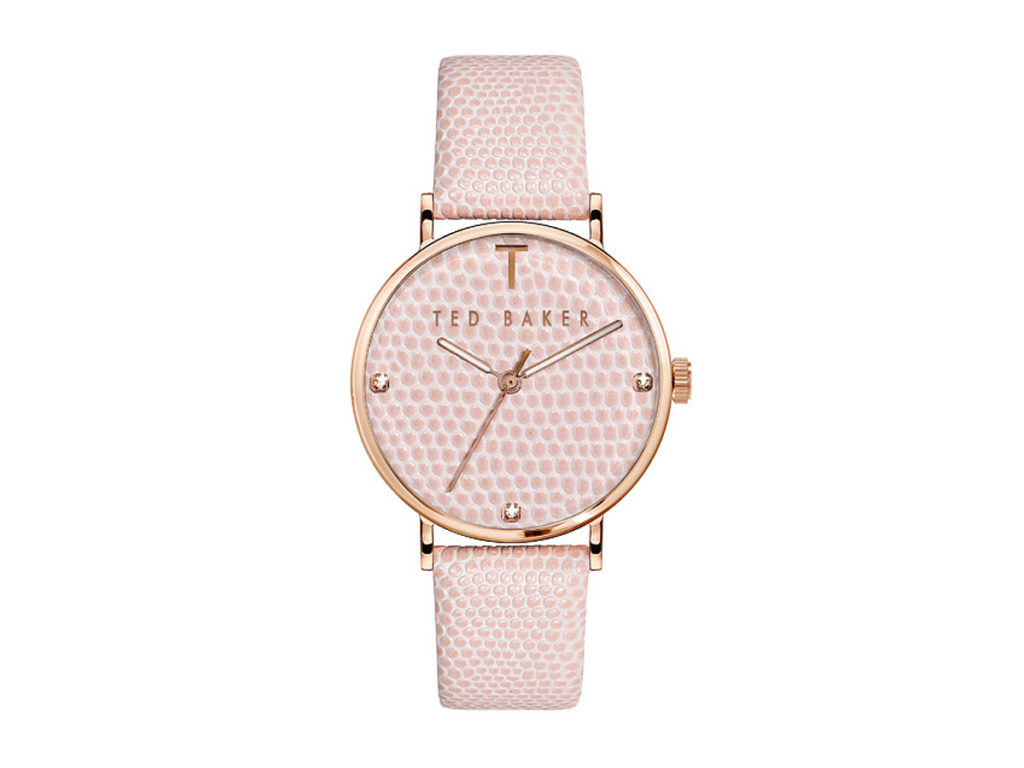 Ted Baker Ρολόι Ροζ Δερμάτινο Λουράκι Γυναικείο BKPPHS133