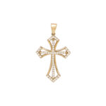 Χρυσός Σταυρός 18Κ Γυναικείος Με Διαμάντια Μπριγιάν