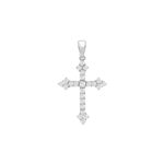 Σταυρός 18 Καράτια Λευκόχρυσος Με Διαμάντια Brilliant