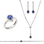 925 Ασημένιο Σετ Με Μπλε Πέτρες