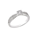 Δαχτυλίδι Με Διαμάντια Λευκόχρυσο 18Κ Ροζέτα