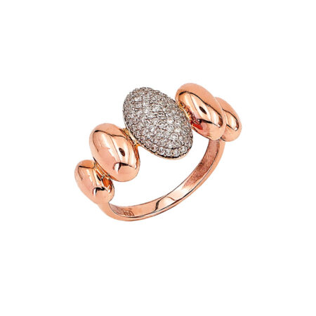 Δαχτυλίδι Ροζ Χρυσό 18Κ Με Διαμάντια Brilliant