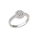 Ροζέτα Δαχτυλίδι Με Διαμάντια Λευκόχρυσο 18Κ