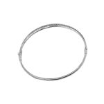 Βραχιόλι Λευκόχρυσο Χειροπέδα 14Κ Με Ζιργκόν Πέτρες