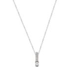 18K Λευκόχρυσο Μενταγιόν Με Διαμάντια Και Αλυσίδα