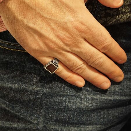 Ανδρικό Δαχτυλίδι Από Ασήμι Με Αχάτη