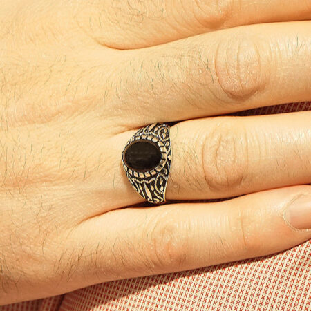 Ασημένιο Ανδρικό Δαχτυλίδι 925 Με Αχάτη
