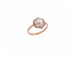 Δαχτυλίδι Ροζ Χρυσό 18Κ Με Μαργαριτάρι Και Διαμάντια