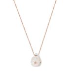 Μενταγιόν Ροζ Χρυσό Με Αλυσίδα 14Κ Και Μαργαριτάρι