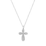 Σταυρός Γυναικείος Με Διαμάντια Και Αλυσίδα Σε Λευκόχρυσο 18Κ