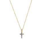 Χρυσός Σταυρός Με Διαμάντια Μαύρο Πλατίνωμα Και Αλυσίδα 18Κ