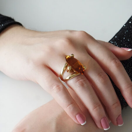 Γυναικείο Δαχτυλίδι Με Τοπάζι Σε Χρυσό 14 Καράτια