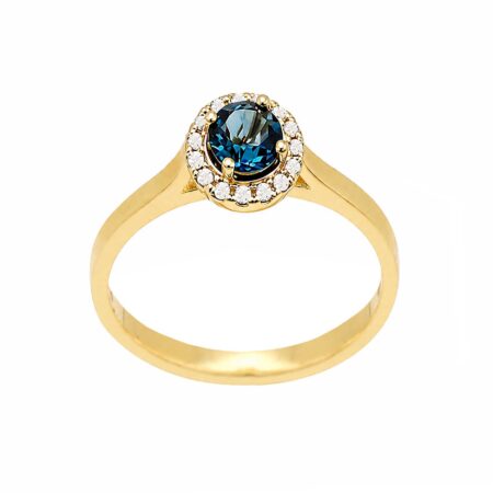 18Κ Χρυσό Δαχτυλίδι Με Τοπάζι London Blue