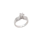 Δαχτυλίδι Με Brilliant Και Princess Cut Diamonds White Gold 18K