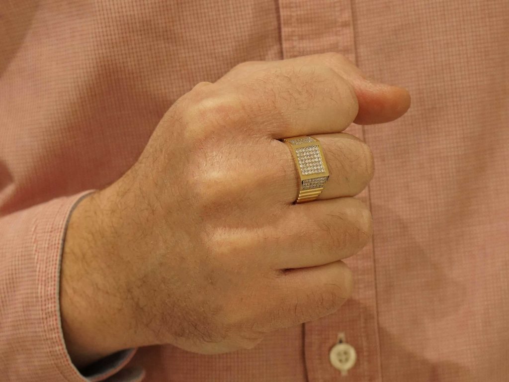 Ανδρικό Δαχτυλίδι Με Ζιργκόν Πέτρες Σε Χρυσό 14 Καράτια