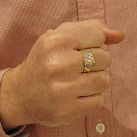 Ανδρικό Δαχτυλίδι Με Ζιργκόν Πέτρες Σε Χρυσό 14 Καράτια