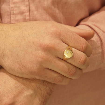 Ανδρικό Δαχτυλίδι Με Πέτρα Ζιργκόν Σε Χρυσό 14Κ