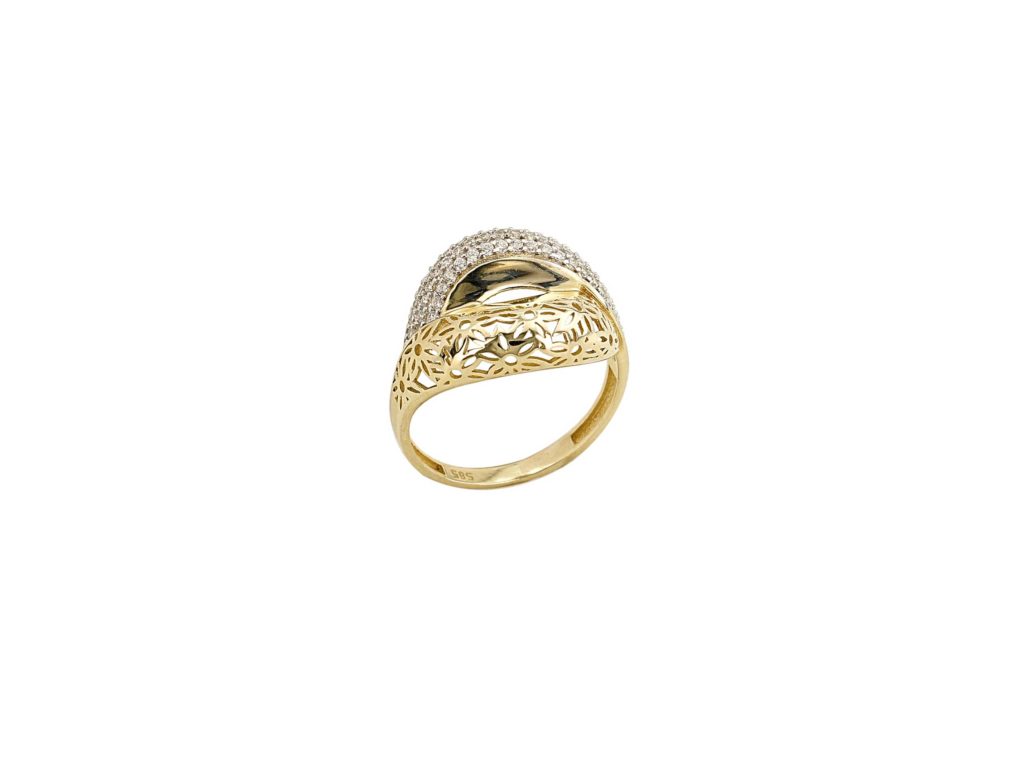 Χρυσό Δαχτυλίδι 14 Καράτια Με Ζιργκόν Πέτρες