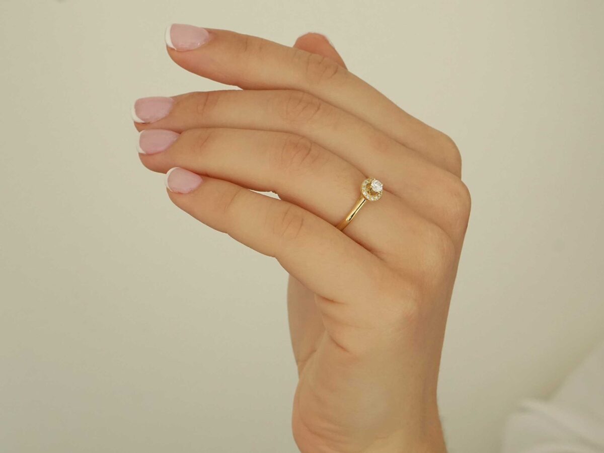 Χρυσό Δαχτυλίδι Ροζέτα 18Κ Με Διαμάντια Brilliant