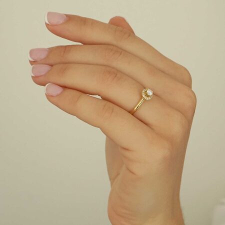 Χρυσό Δαχτυλίδι Ροζέτα 18Κ Με Διαμάντια Brilliant
