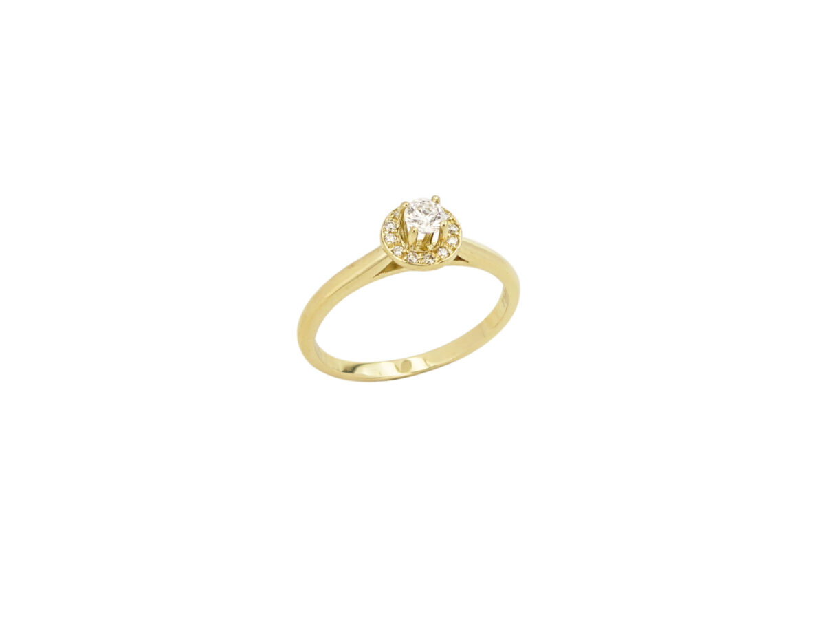 Χρυσό Δαχτυλίδι Ροζέτα 18Κ Με Διαμάντια Μπριγιάν