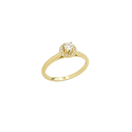 Χρυσό Δαχτυλίδι Ροζέτα 18Κ Με Διαμάντια Μπριγιάν