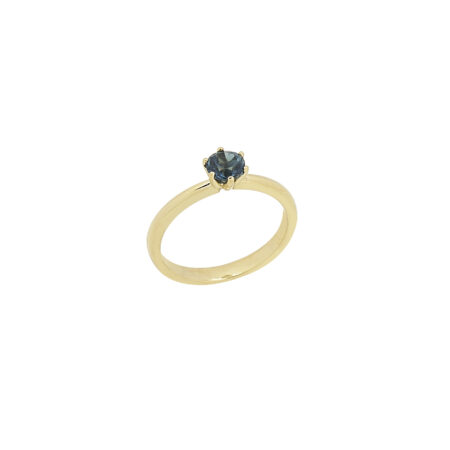 Δαχτυλίδι Χρυσό Μονόπετρο 18Κ Με London Blue Topaz