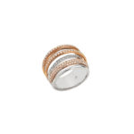 Δαχτυλίδι Δίχρωμο Ροζ Χρυσό Και Λευκόχρυσο 18Κ Με Μπριγιάν