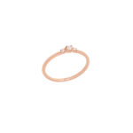 Δαχτυλίδι Με Μπριγιάν Ροζ Χρυσό 18 Καράτια