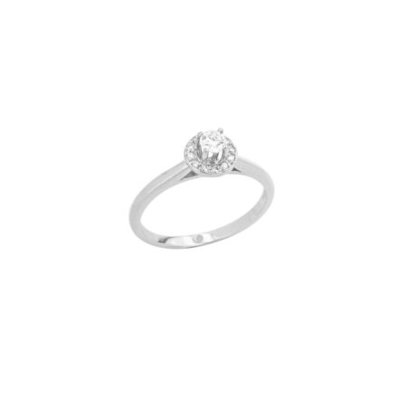 Δαχτυλίδι Ροζέτα Λευκόχρυση 18Κ Με Διαμάντια Brilliant