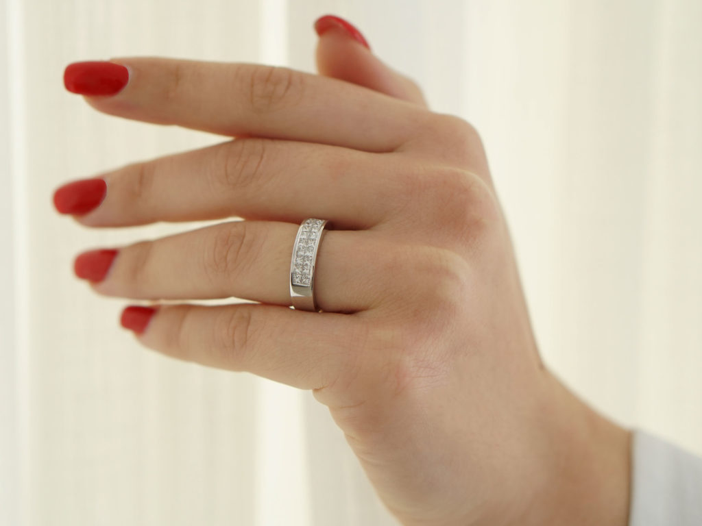 Δαχτυλίδι Σειρέ Με Διαμάντια Princess Σε Λευκόχρυσο 18 Καράτια