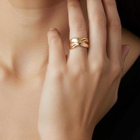 Δίχρωμο Δαχτυλίδι Χρυσό 14 Καράτια