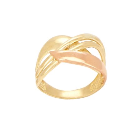 Δίχρωμο Δαχτυλίδι Χρυσό 14Κ