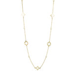 Κολιέ Χρυσό Με Μαργαριτάρια Λευκά Και Διάτρητα Μοτίφ 14Κ