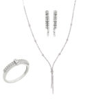 Σετ Κοσμήματα Αρραβώνων Και Γάμου Σε Λευκόχρυσο 14Κ