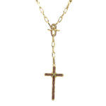 Σταυρός Χρυσός 18Κ Με Αμέθυστο Και Περίδοτο