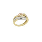 Τρίχρωμο Δαχτυλίδι 14 Καράτια Χρυσό