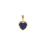 Χρυσή Καρδιά Μενταγιόν 14Κ Με Lapis Lazuli