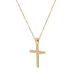 Χρυσός Σταυρός Με Αλυσίδα 18Κ Και Μπριγιάν